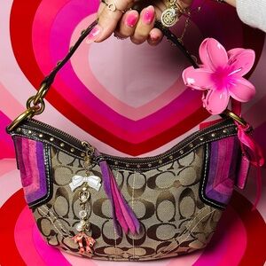 Sold on depop 
Rare suede studded mini coach hobo